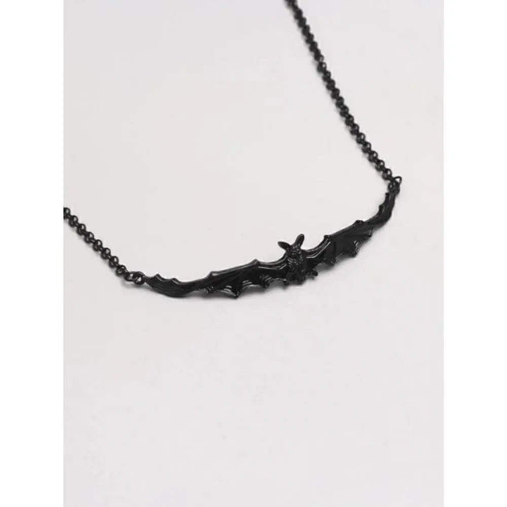 BLACK FLYING BAT VAMPIRE UNISEX PENDANT NECKLACE CHOKER